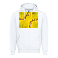 White distressed softball pattern Zipper Hoodie - TumblerDesignByShophia