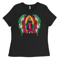 Black mexican flag wings our lady of guadalupe Ladies Tee - Artiststas