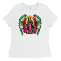 Mexican Flag Wings Our Lady Of Guadalupe Ladies Tee | Teevron