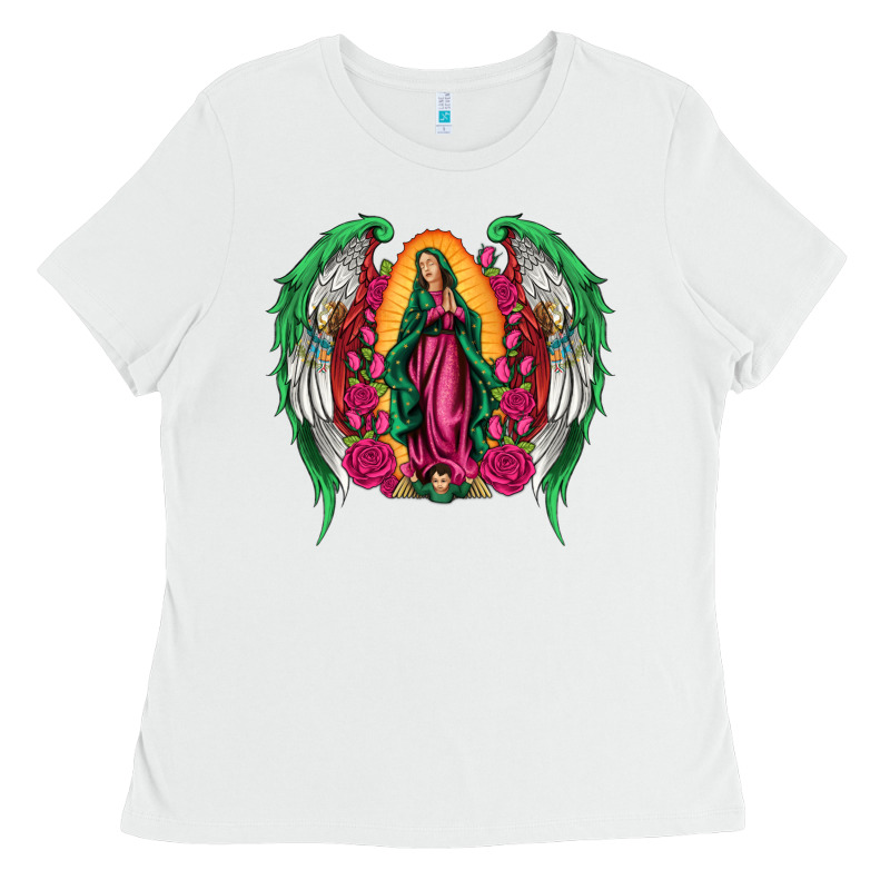 Mexican Flag Wings Our Lady Of Guadalupe Ladies Tee by Artiststas | Teevron
