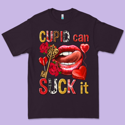 Cupid Can Suck It Premium Tee Designed By Nancycooperartshop