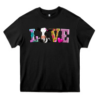 Black love with cow Heavy Core Tee - AdoDesignShop