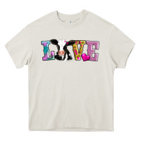 Cream love with cow Heavy Core Tee - AdoDesignShop