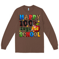 Chestnut happy 100 th days of school Long Sleeve Tee - Artiststas
