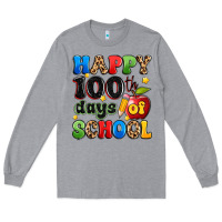 Heather Grey happy 100 th days of school Long Sleeve Tee - Artiststas