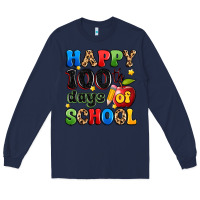 Navy happy 100 th days of school Long Sleeve Tee - Artiststas