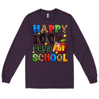 Plum happy 100 th days of school Long Sleeve Tee - Artiststas