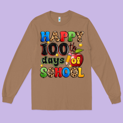Happy 100 Th Days Of School Long Sleeve Tee Designed By Artiststas