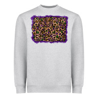 Heather Grey mardi gras leopard background Heavyweight Sweatshirt - RanaPortraitStore