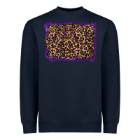 Navy mardi gras leopard background Heavyweight Sweatshirt - RanaPortraitStore