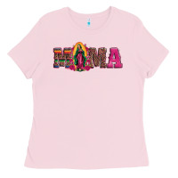 Bubblegum Pink mama our lady of guadalupe Ladies Tee - Artiststas