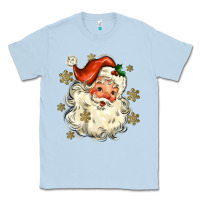 Dusty Blue Christmas Santa Classic Tee - MaliasSmallBusiness