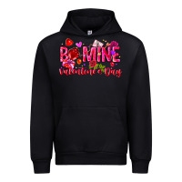 Black Be Mine Valentines Day Urban Hoodie - CowhideDigitalArt