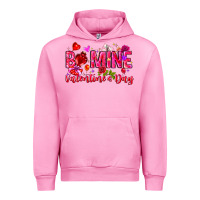 Fuchsia Pink Be Mine Valentines Day Urban Hoodie - CowhideDigitalArt