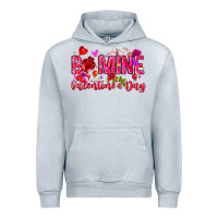 Heather Grey Be Mine Valentines Day Urban Hoodie - CowhideDigitalArt