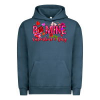 Pigment Midnight Navy Be Mine Valentines Day Urban Hoodie - CowhideDigitalArt