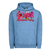 Pigment Pebble Blue Be Mine Valentines Day Urban Hoodie - CowhideDigitalArt