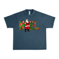 Midnight Navy Noel Santa Urban Heavy Tee - NancyCooperArtShop