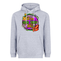 Heather Grey let the good times roll olivia Heavyweight Hoodie - OliviaCreatesArt