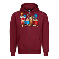 Burgundy Hockey coffee cups Zipper Hoodie - HowdyJamesFarm