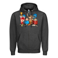 Charcoal Heather Hockey coffee cups Zipper Hoodie - HowdyJamesFarm