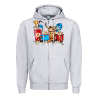 Heather Grey Hockey coffee cups Zipper Hoodie - HowdyJamesFarm