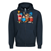 Navy Hockey coffee cups Zipper Hoodie - HowdyJamesFarm