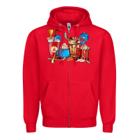 Red Hockey coffee cups Zipper Hoodie - HowdyJamesFarm