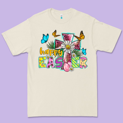 Happy Easter Cross Premium Tee Designed By Barkaloodesign