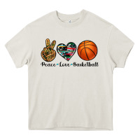Cream peace love basketball Heavy Core Tee - Artiststas