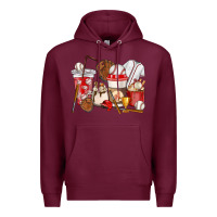 Burgundy Baseball coffee cups Premium Hoodie - HowdyJamesFarm