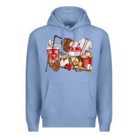 Colony Blue Baseball coffee cups Premium Hoodie - HowdyJamesFarm