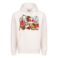 Pale Pink Baseball coffee cups Premium Hoodie - HowdyJamesFarm