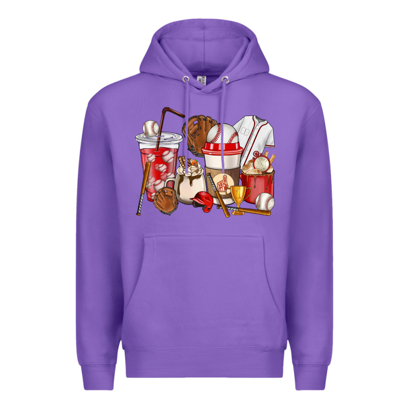 Baseball Coffee Cups Premium Hoodie by HowdyJamesFarm | Teevron