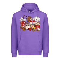 Purple Baseball coffee cups Premium Hoodie - HowdyJamesFarm