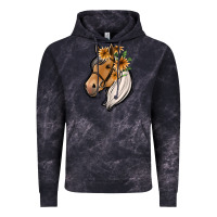Cloud Black floral horse Vintage Hoodie - Jasminsmagicworld