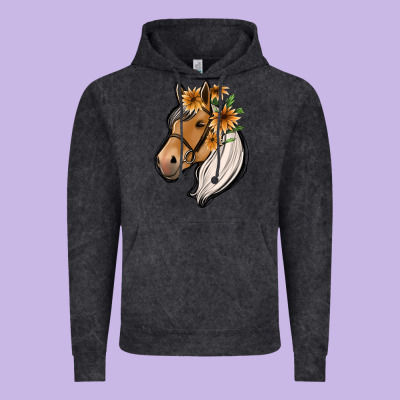 Floral Horse Vintage Hoodie Designed By Jasminsmagicworld