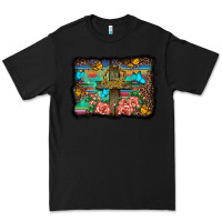 Black wooden cross background Premium Tee - BarkalooDesign