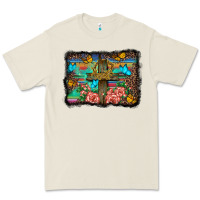 Bone wooden cross background Premium Tee - BarkalooDesign