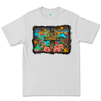 Dove Grey wooden cross background Premium Tee - BarkalooDesign