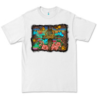 White wooden cross background Premium Tee - BarkalooDesign