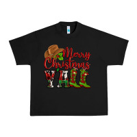 Black Merry Christmas Y'all Cowboy Urban Heavy Tee - MaliasSmallBusiness