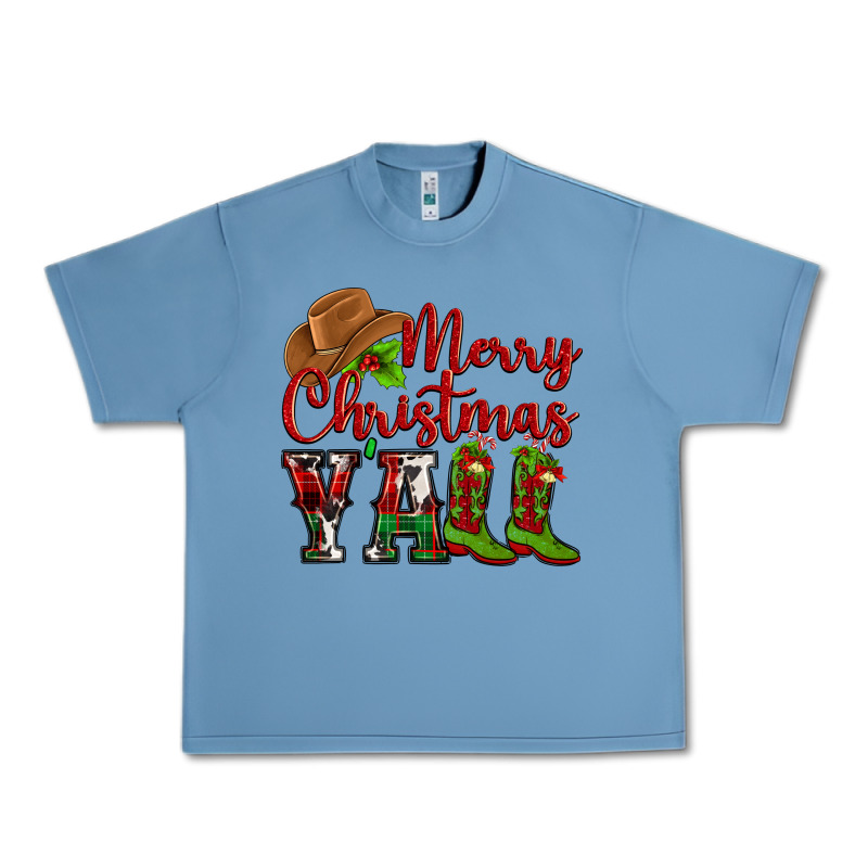 Merry Christmas Y'all Cowboy Urban Heavy Tee by MaliasSmallBusiness | Teevron