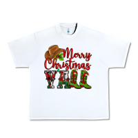 White Merry Christmas Y'all Cowboy Urban Heavy Tee - MaliasSmallBusiness