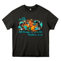 Asphalt with god all things are possible. cross Heavy Core Tee - AdoDesignShop
