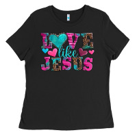 Black love like jesus valentine's day Ladies Tee - AdoDesignShop