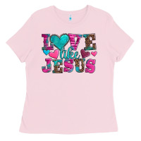 Bubblegum Pink love like jesus valentine's day Ladies Tee - AdoDesignShop