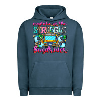 Pigment Midnight Navy captain of the struggle bus bus Urban Hoodie - CowhideDigitalArt