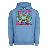 Pigment Pebble Blue captain of the struggle bus bus Urban Hoodie - CowhideDigitalArt