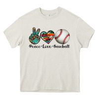 Cream peace love baseball Heavy Core Tee - Artiststas